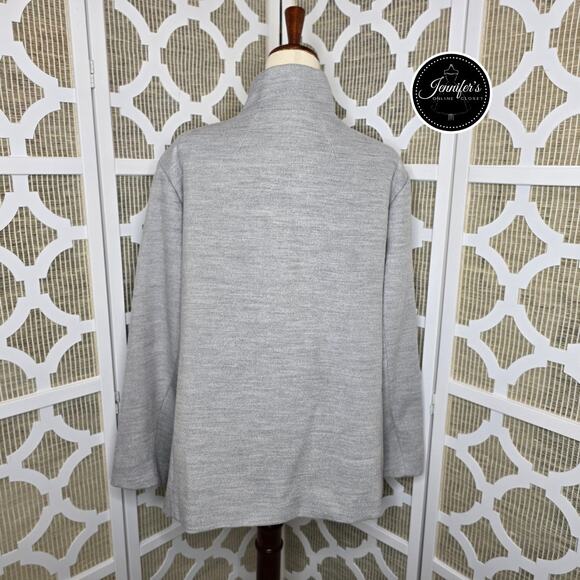 Lands' End Women's Gray Poly Blend Hidden Button Fully Lined Jacket Size 4X 30W - Picture 9 of 12